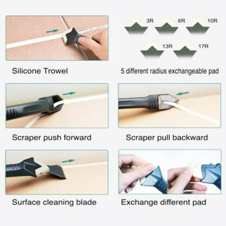 Smoother Finisher Scraper Cleaner Tool Kit Samfox Silicone Grout Remover Sealant Caulking Tool
